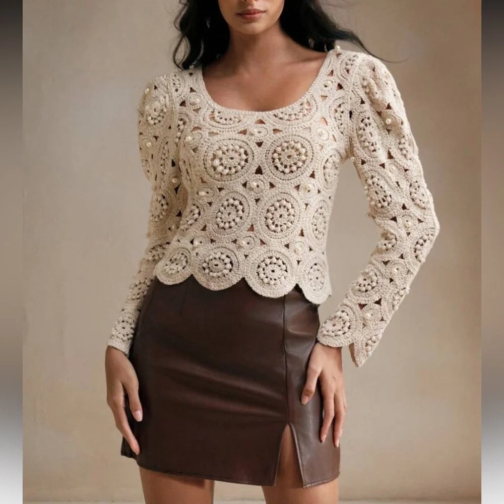Elegant Crochet Lace Top